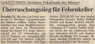 Zeitungsartikel zum Lok-Pokal 1998